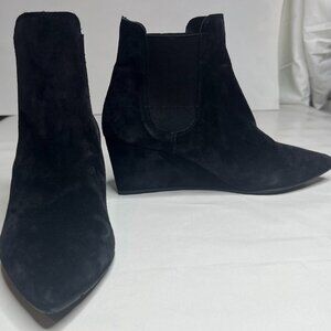 NEW PEDRO GARCIA OLIE BLACK SUEDE WEDGE ANKLE BOOTIE sz 40 BOOTS ( 8 )